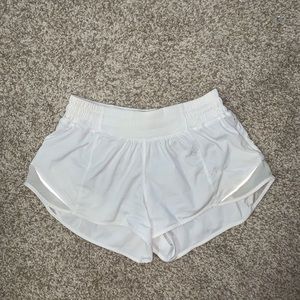 White lululemon hotty hot shorts